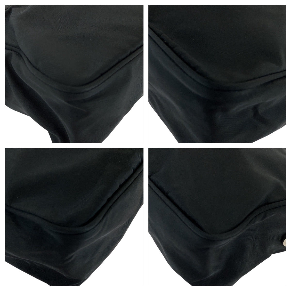 PRADA Shoulder Bag Nylon black Test Triangle With logo