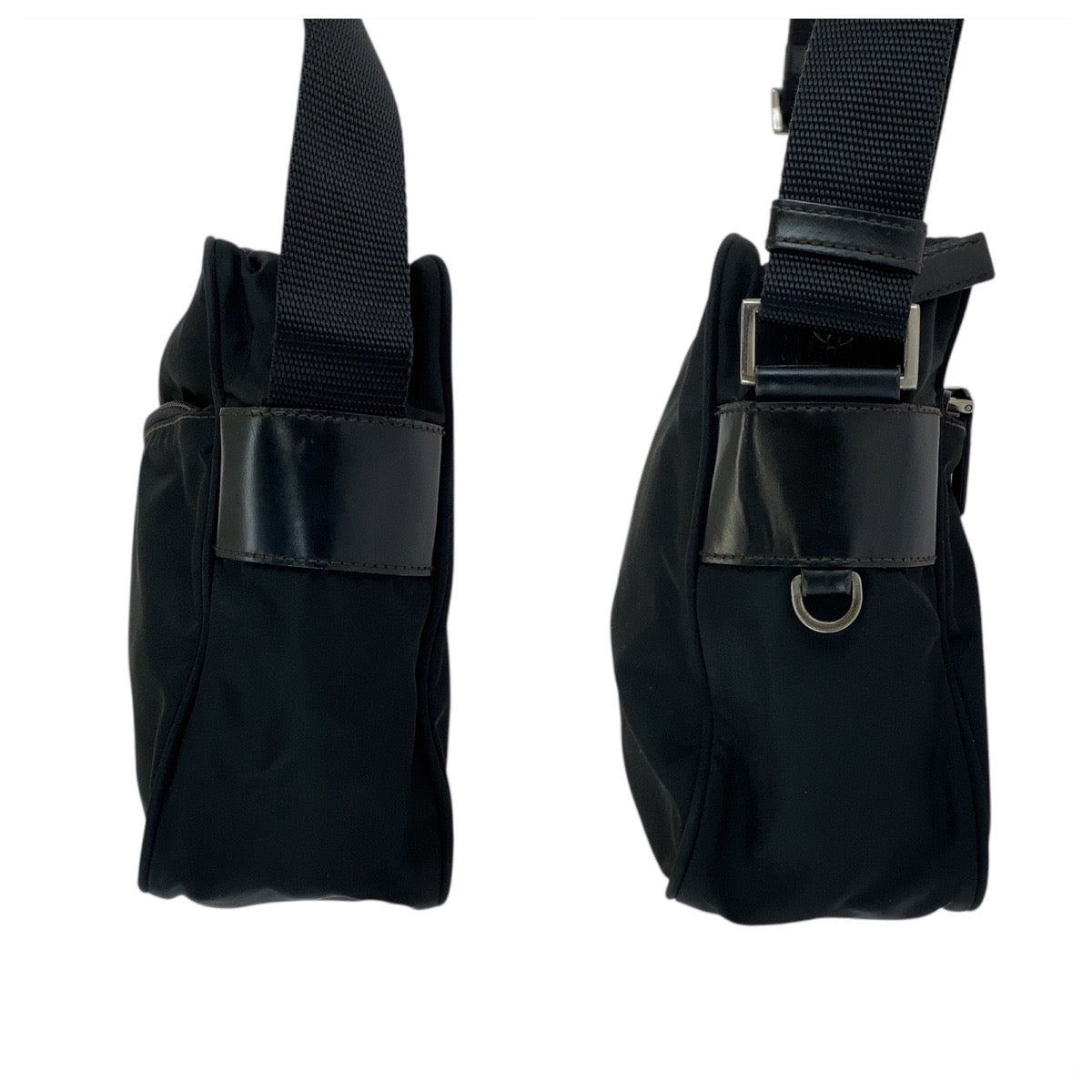 PRADA Shoulder Bag Nylon black Test Triangle With logo