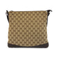 GUCCI Shoulder Bag 145857 GG canvas, leather Beige Brown SilverMetal Shoulder Bag Messenger bag Women Used Authentic
