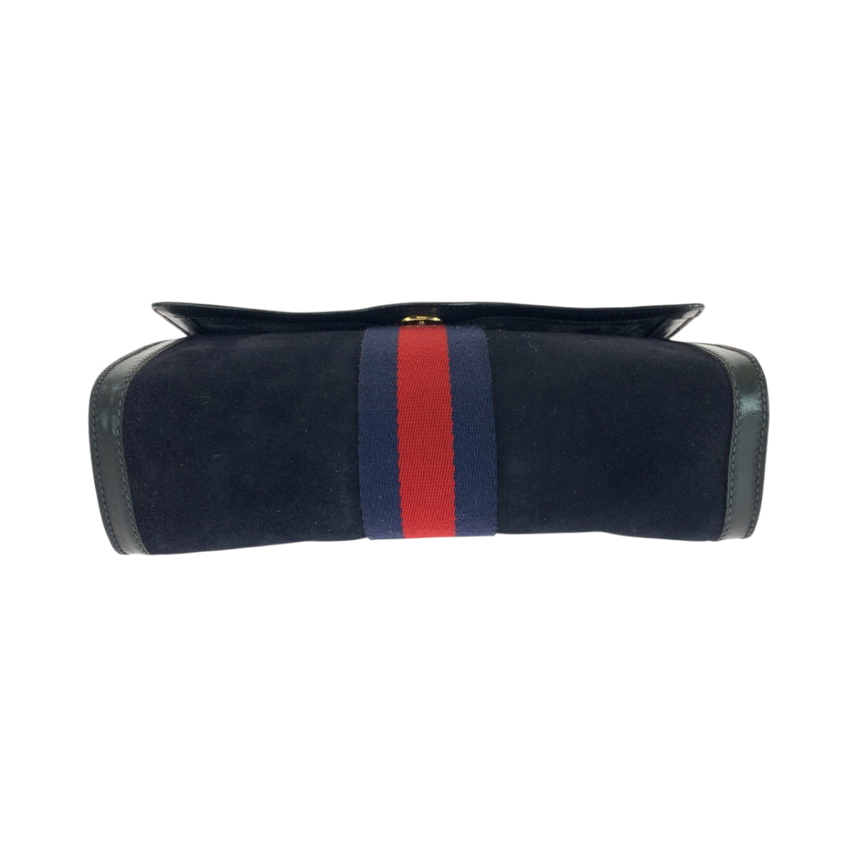 GUCCI Clutch bag 67 014 3088 Suede Navy Red Gold Metal Clutch bag business bag Old Gucci Women Used Authentic