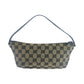 GUCCI Handbag 039 1103 GG canvas Beige Black Gold Metal Handbag accessory pouch Women Used Authentic