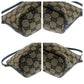 GUCCI Handbag 039 1103 GG canvas Beige Black Gold Metal Handbag accessory pouch Women Used Authentic