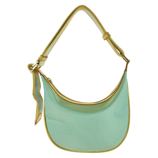 GUCCI Shoulder Bag 001 4186 canvas Green gold Hobo Shoulder Bag Sherry line Women Used Authentic