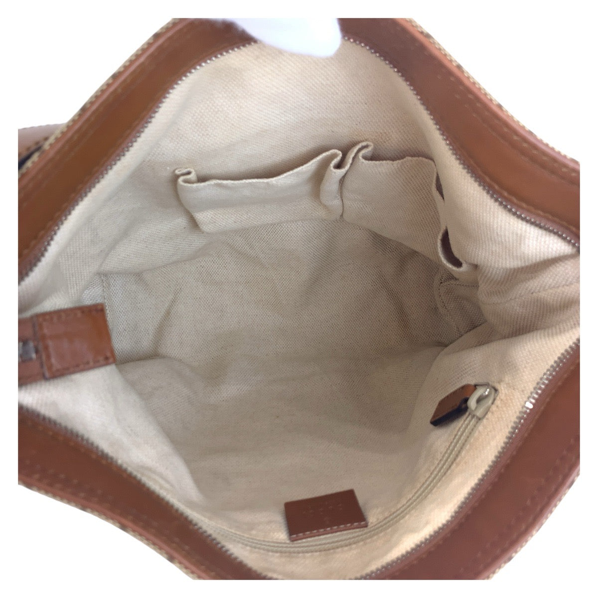 GUCCI Shoulder Bag 337598 GG canvas, leather Beige Brown SilverMetal Shoulder Bag Messenger bag Women Used Authentic