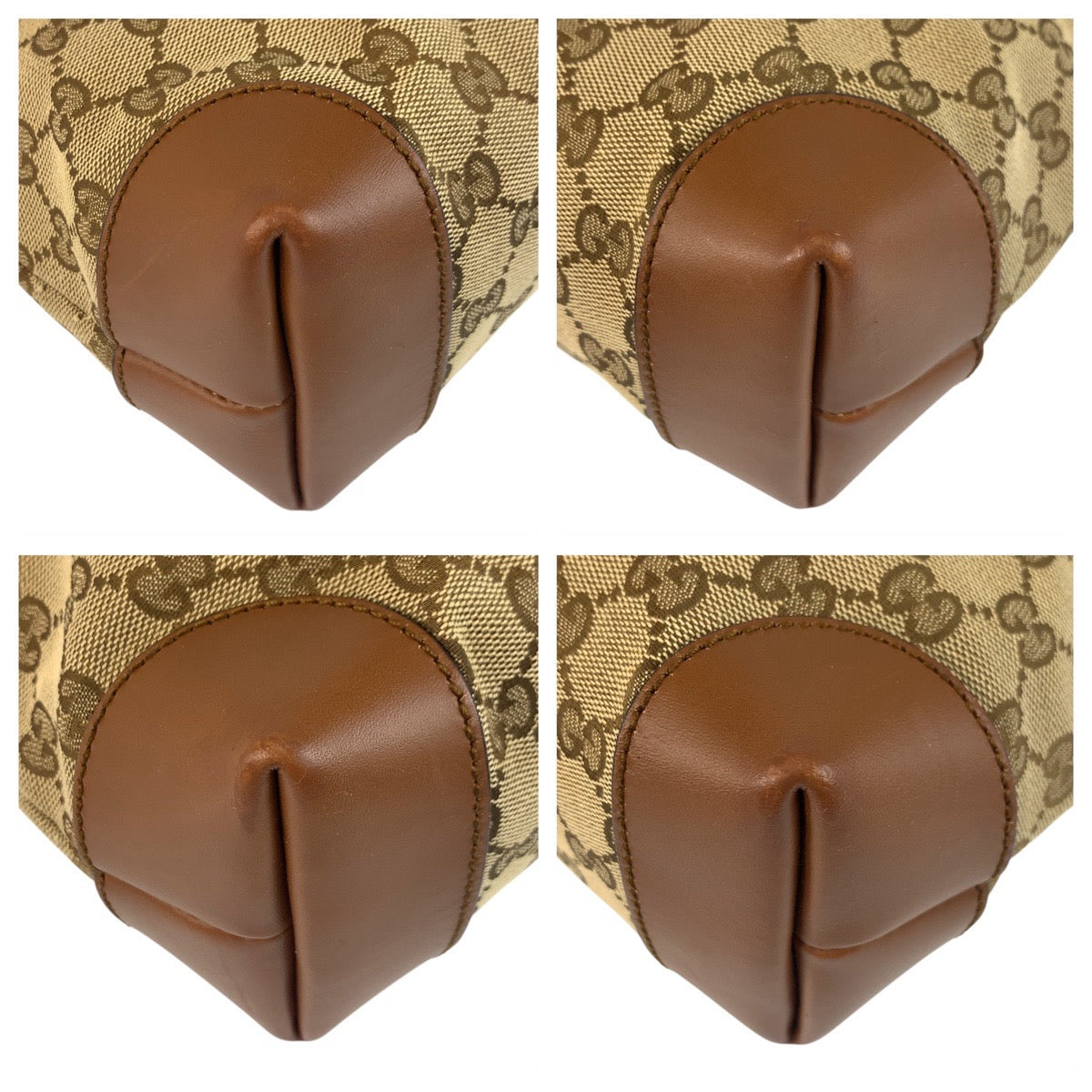 GUCCI Shoulder Bag 337598 GG canvas, leather Beige Brown SilverMetal Shoulder Bag Messenger bag Women Used Authentic
