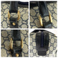 GUCCI Handbag PVC Navy Gray Gold Metal Handbags Mini Boston Duffel bag GG plus Women Used Authentic