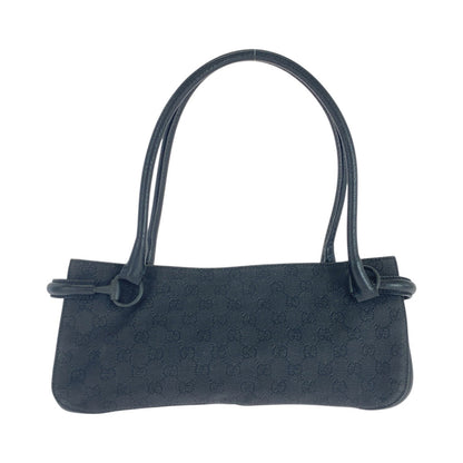 GUCCI Shoulder Bag 101345 GG canvas, leather Black black Shoulder Bag Tote Bag Women Used Authentic