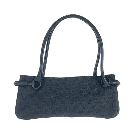 GUCCI Shoulder Bag 101345 GG canvas, leather Black black Shoulder Bag Tote Bag Women Used Authentic