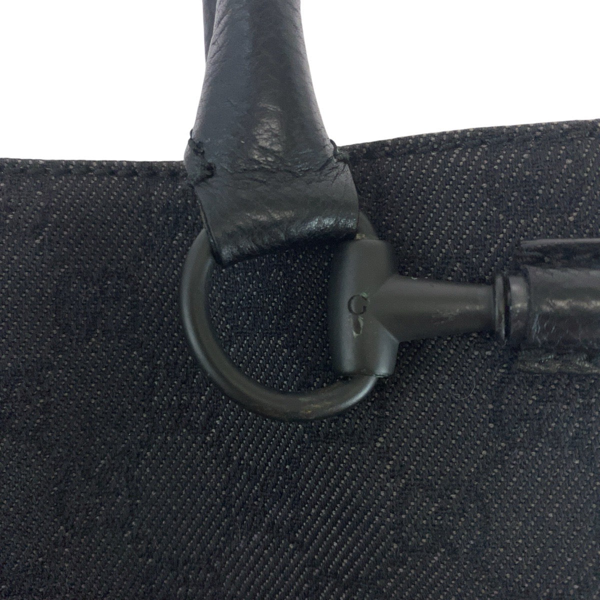 GUCCI Shoulder Bag 101345 GG canvas, leather Black black Shoulder Bag Tote Bag Women Used Authentic