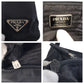 PRADA Tote Bag Nylon Black SilverMetal Tote Bag Shoulder Bag Test Triangle With logo Women Used Authentic