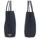 PRADA Tote Bag Nylon Black SilverMetal Tote Bag Shoulder Bag Test Triangle With logo Women Used Authentic