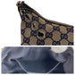 GUCCI Shoulder Bag 145812 GG canvas Gray Navy SilverMetal Sherry line Women Used Authentic