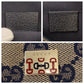 GUCCI Shoulder Bag 145812 GG canvas Gray Navy SilverMetal Sherry line Women Used Authentic