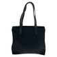 PRADA Tote Bag Nylon, Leather Black SilverMetal Tote Bag Shoulder Bag Test Triangle With logo Women Used Authentic