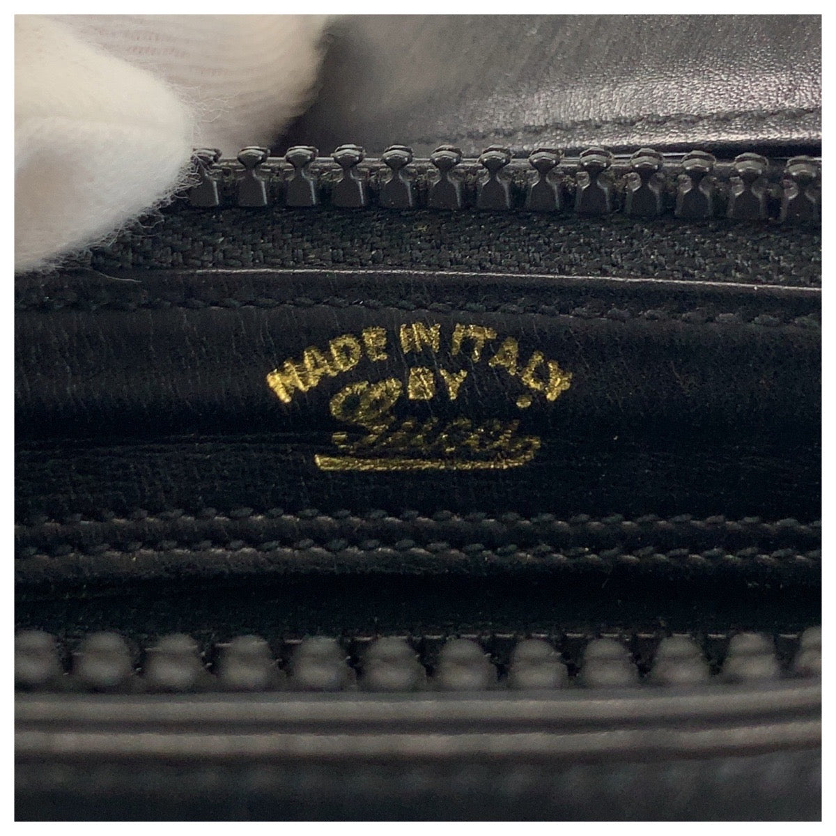 GUCCI Shoulder Bag leather Black GoldMetal Shoulder Bag pochette Sherry Line Old Gucci Women Used Authentic
