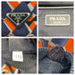 PRADA Backpack Nylon, Leather Orange Navy SilverMetal Backpack Backpack Test Triangle With logo Women Used Authentic