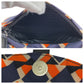 PRADA Backpack Nylon, Leather Orange Navy SilverMetal Backpack Backpack Test Triangle With logo Women Used Authentic