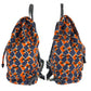 PRADA Backpack Nylon, Leather Orange Navy SilverMetal Backpack Backpack Test Triangle With logo Women Used Authentic