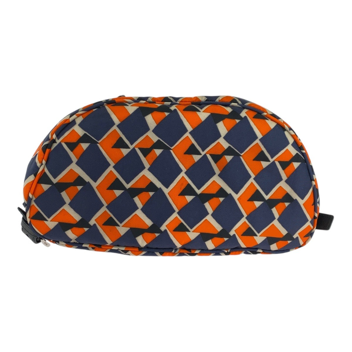 PRADA Backpack Nylon, Leather Orange Navy SilverMetal Backpack Backpack Test Triangle With logo Women Used Authentic