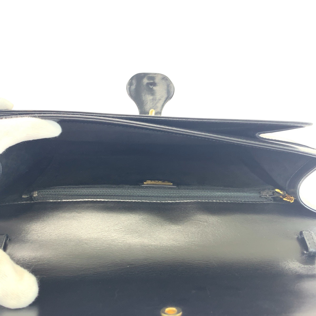GUCCI Shoulder Bag 26 004 0297 leather Black GoldMetal Shoulder Bag Clutch bag 2way Old Gucci Women Used Authentic