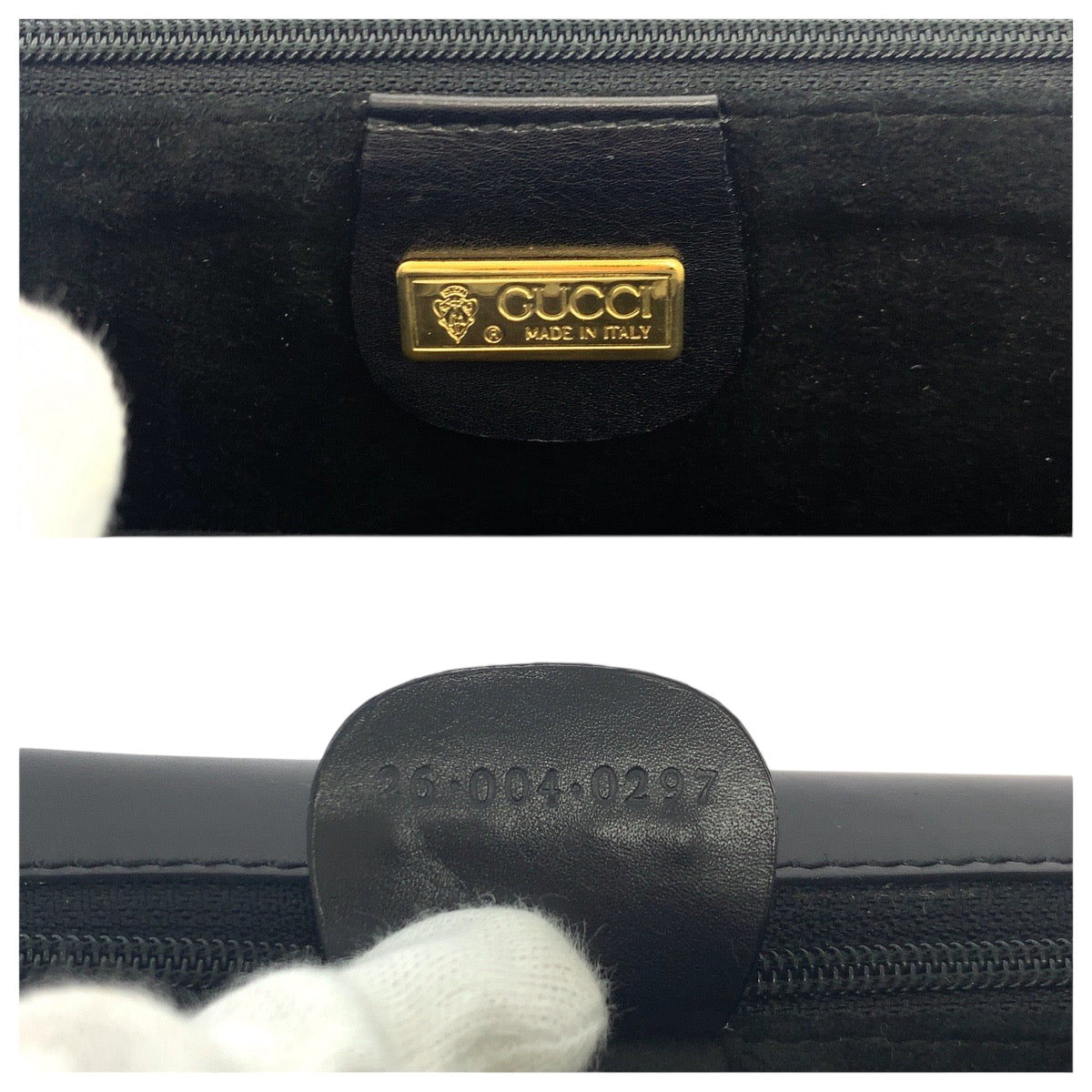 GUCCI Shoulder Bag 26 004 0297 leather Black GoldMetal Shoulder Bag Clutch bag 2way Old Gucci Women Used Authentic