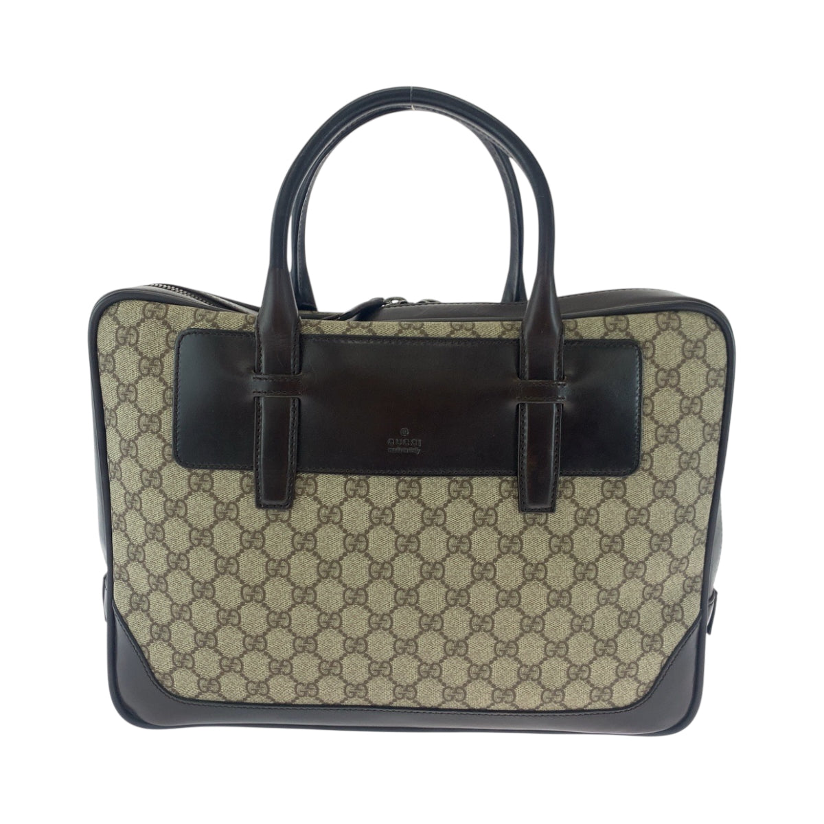GUCCI Business bag 101666 GG Supreme Canvas Beige Brown SilverMetal