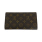 LOUIS VUITTON Long Wallet Purse M61217 PVC Brown Gold Metal Long Wallet Purse Tri-fold Wallet Monogram Portefeuille International Women Used Authentic