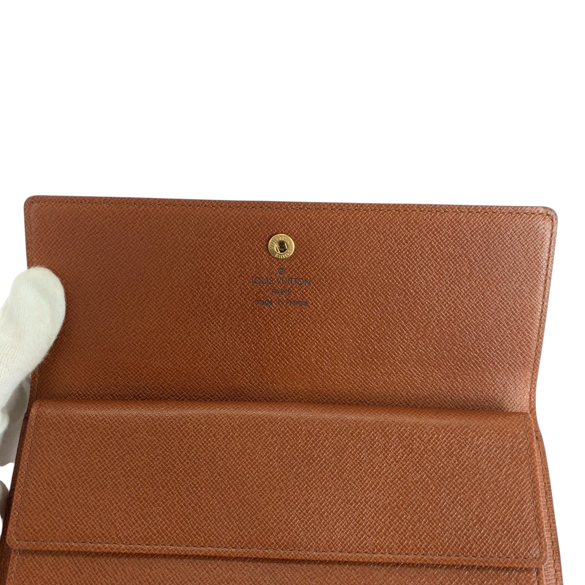 LOUIS VUITTON Long Wallet Purse M61217 PVC Brown Gold Metal Long Wallet Purse Tri-fold Wallet Monogram Portefeuille International Women Used Authentic