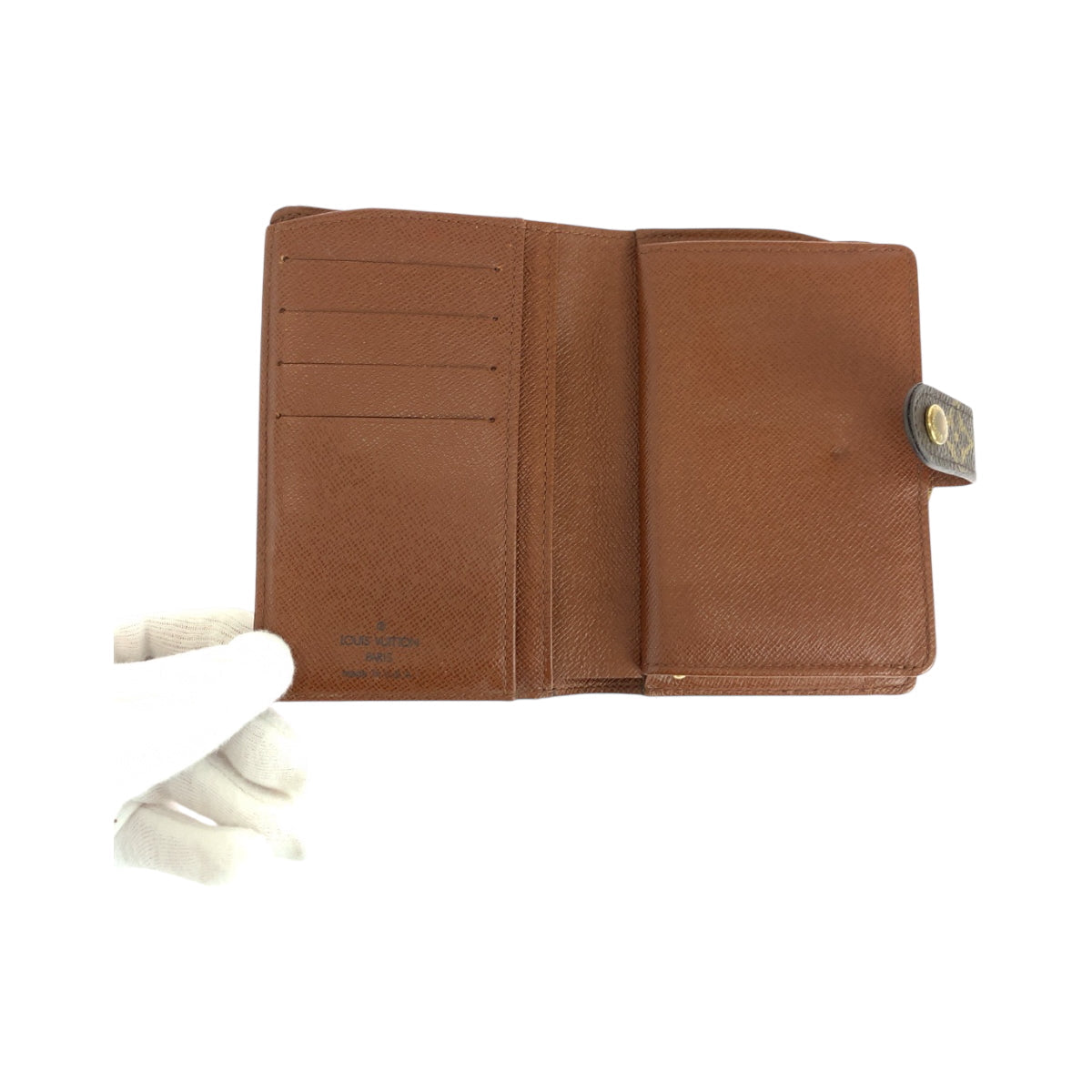 LOUIS VUITTON Bifold Wallet M61663  PVC Brown Gold Metal Folding wallet Compact wallet Monogram Portonet Bie Vienova Women Used Authentic