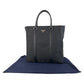 PRADA Tote Bag Nylon, Leather Black SilverMetal Tote Bag Shoulder Bag Business bag Test Triangle With logo mens Used Authentic