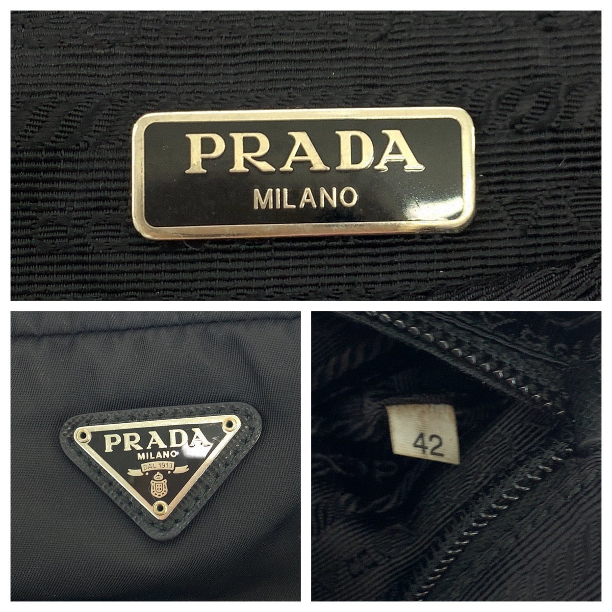 PRADA Pouch Nylon black Test Triangle With logo