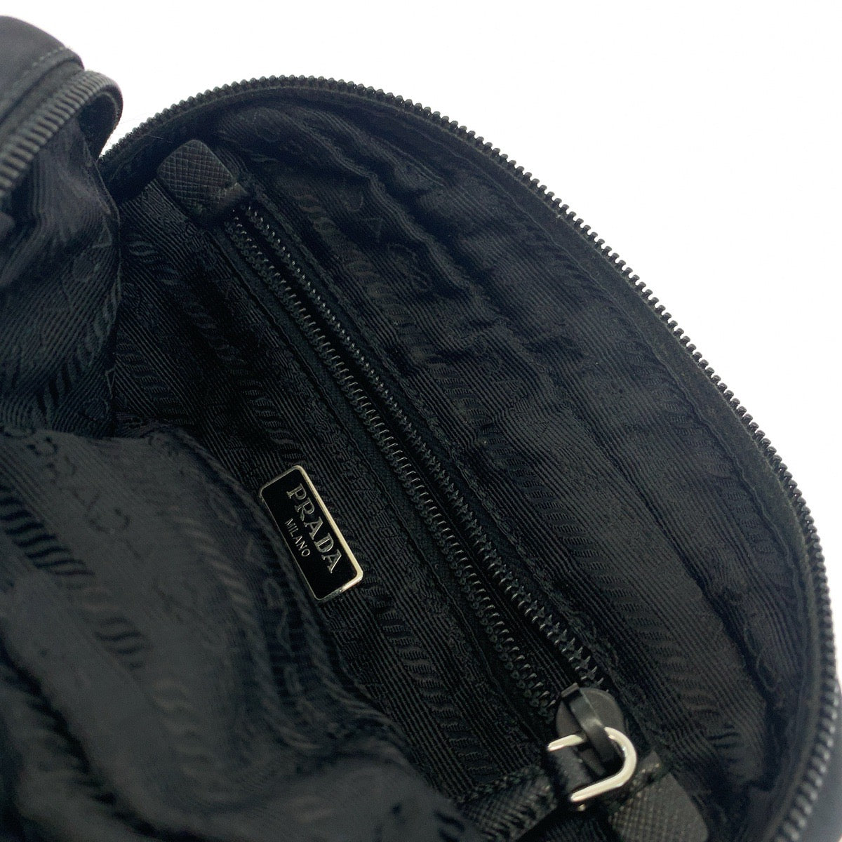 PRADA Pouch Nylon black Test Triangle With logo