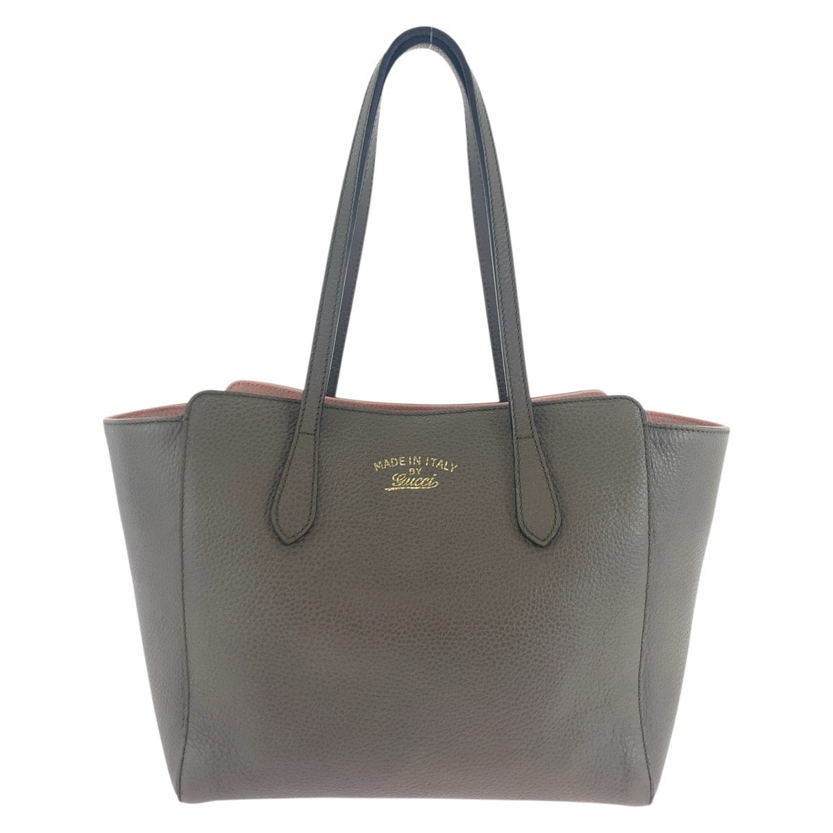GUCCI Tote Bag 354408 leather Brown Greige Pink Tote Bag Shoulder Bag Swing Women Used Authentic