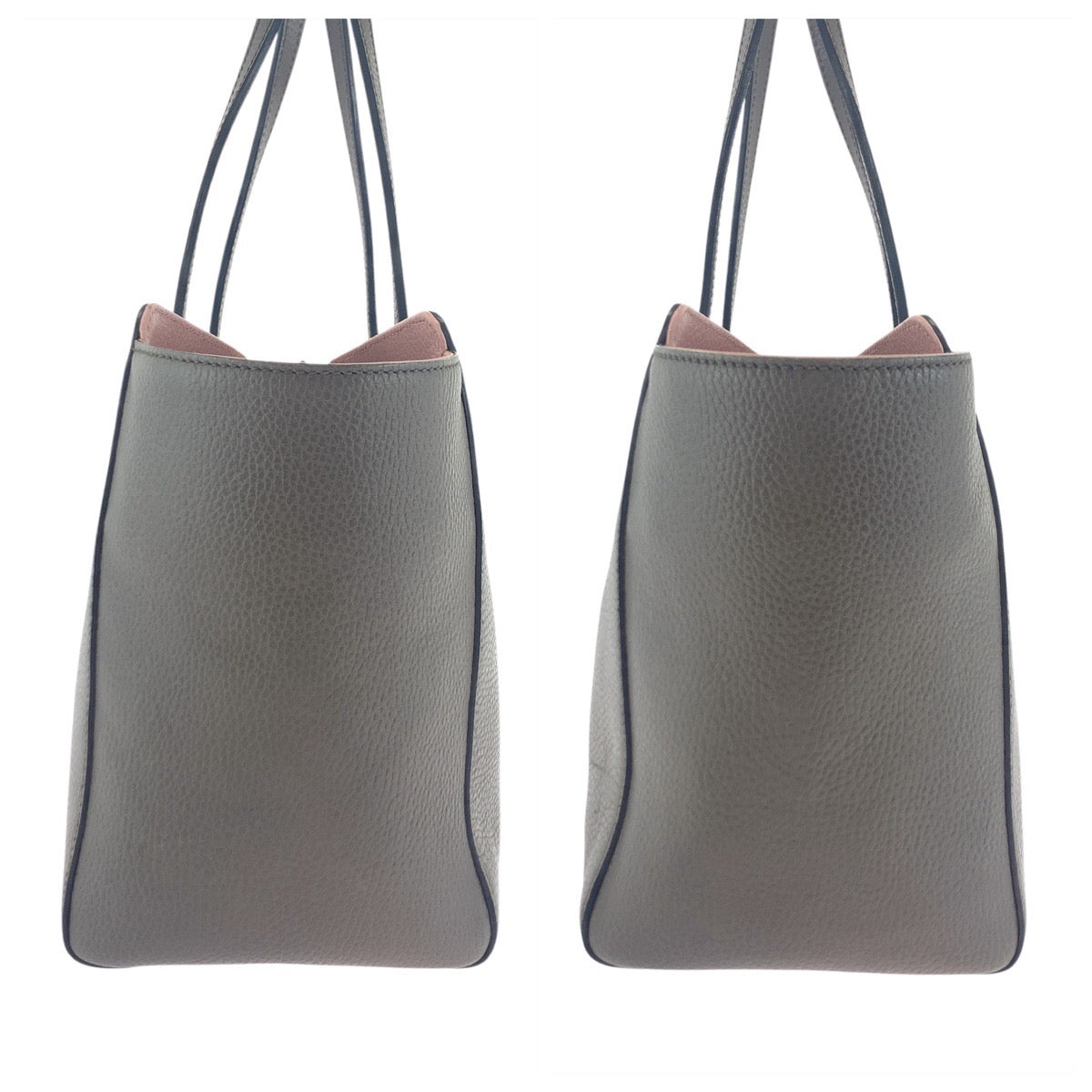 GUCCI Tote Bag 354408 leather Brown Greige Pink Tote Bag Shoulder Bag Swing Women Used Authentic