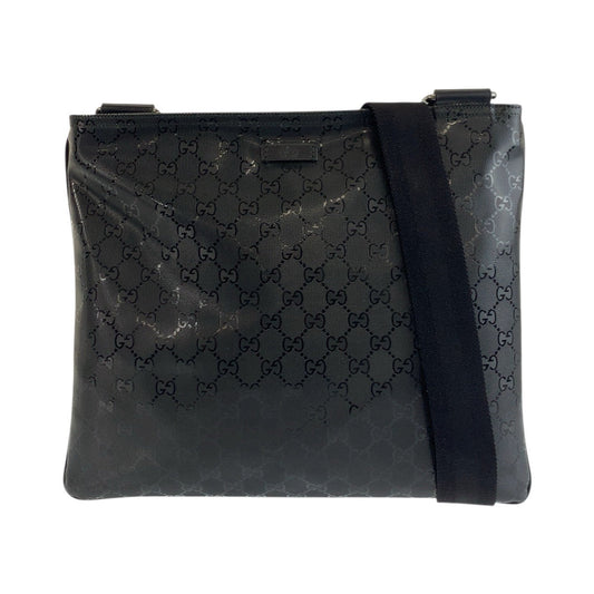 GUCCI Shoulder Bag 201446 PVC Black SilverMetal Shoulder Bag Messenger bag GG implementation Women Used Authentic