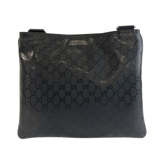 GUCCI Shoulder Bag 201446 PVC Black SilverMetal Shoulder Bag Messenger bag GG implementation Women Used Authentic