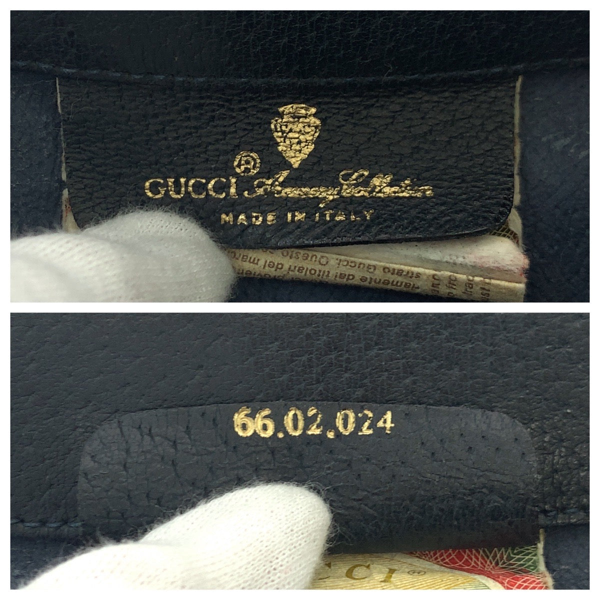 GUCCI Shoulder Bag 66 02 024 GG Supreme Canvas Navy Gray Gold Metal Shoulder Bag pochette Old Gucci Shelly Line Women Used Authentic