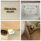 PRADA Handbag canvas Beige White Gold Metal