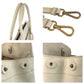 PRADA Handbag canvas Beige White Gold Metal