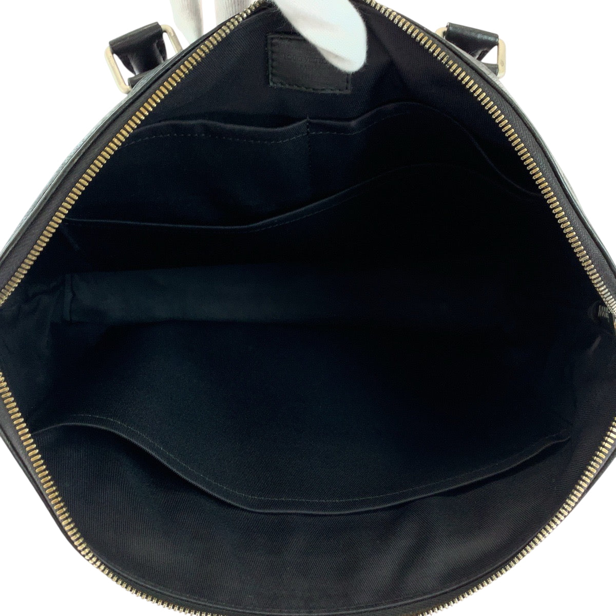LOUIS VUITTON Business bag N41019 leather Black SilverMetal Business bag handbag Damier Anfini Avenue mens Used Authentic