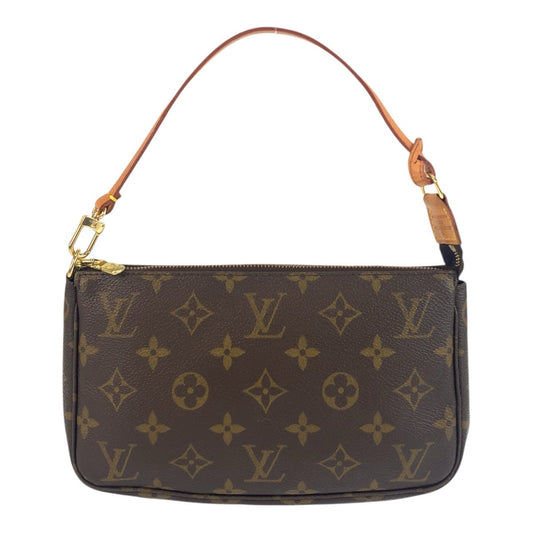 LOUIS VUITTON Handbag M51980 PVC, Leather Brown Accessory pouch Monogram Pochette Accessoires Women Used Authentic