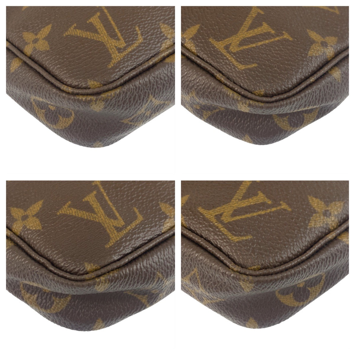 LOUIS VUITTON Handbag M51980 PVC, Leather Brown Accessory pouch Monogram Pochette Accessoires Women Used Authentic