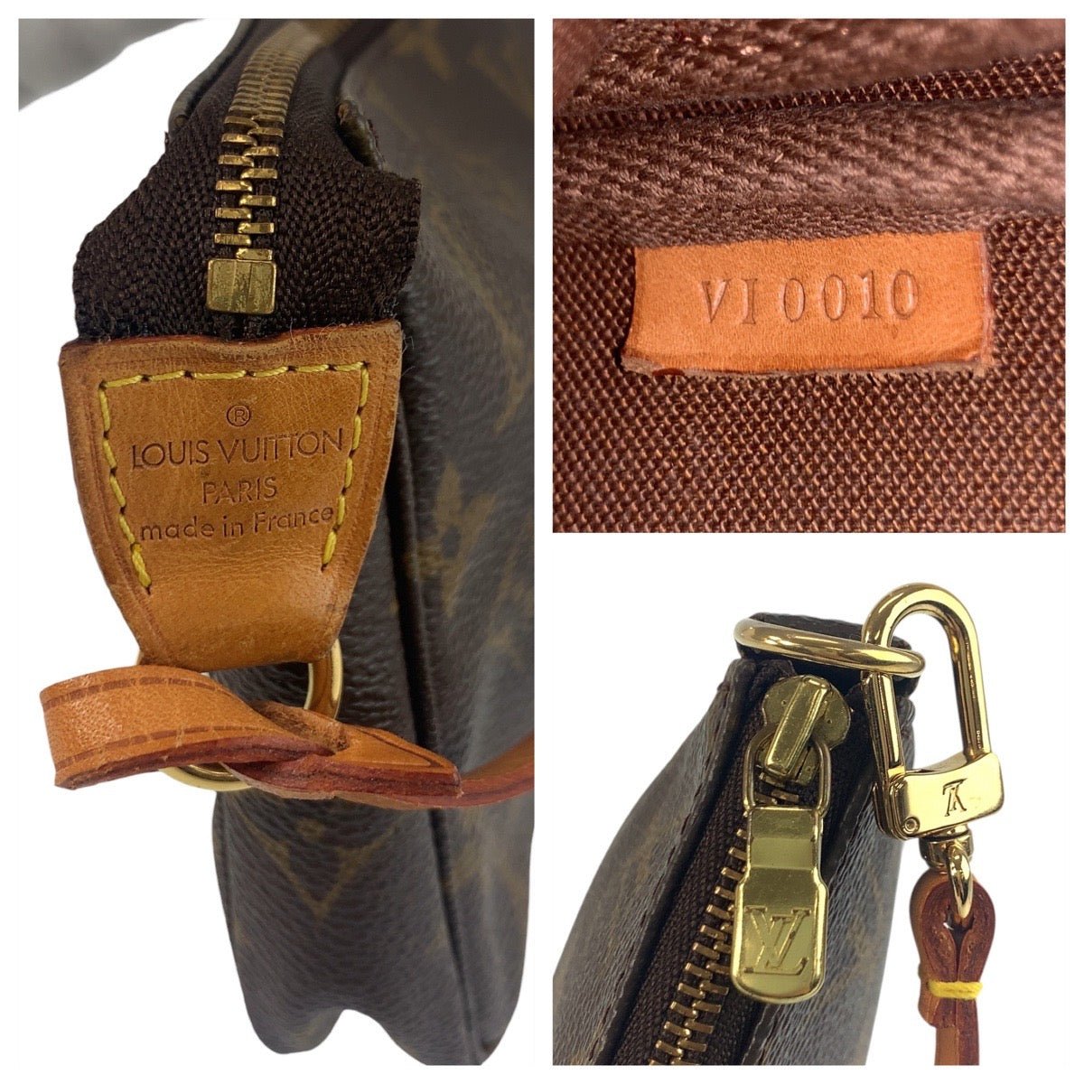 LOUIS VUITTON Handbag M51980 PVC, Leather Brown Accessory pouch Monogram Pochette Accessoires Women Used Authentic