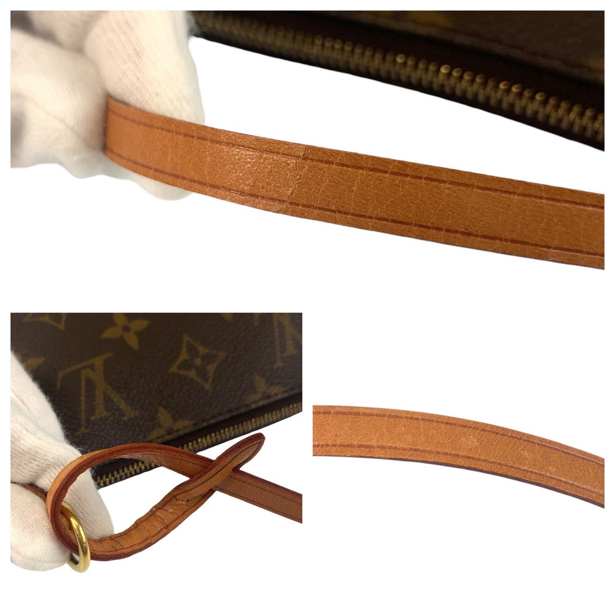 LOUIS VUITTON Handbag M51980 PVC, Leather Brown Accessory pouch Monogram Pochette Accessoires Women Used Authentic