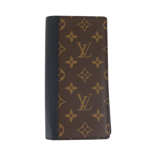 LOUIS VUITTON Long Wallet Purse M69410 PVC Brown Black SilverMetal Long Wallet Purse Monogram Macasa Portefeuille Braza mens Used Authentic