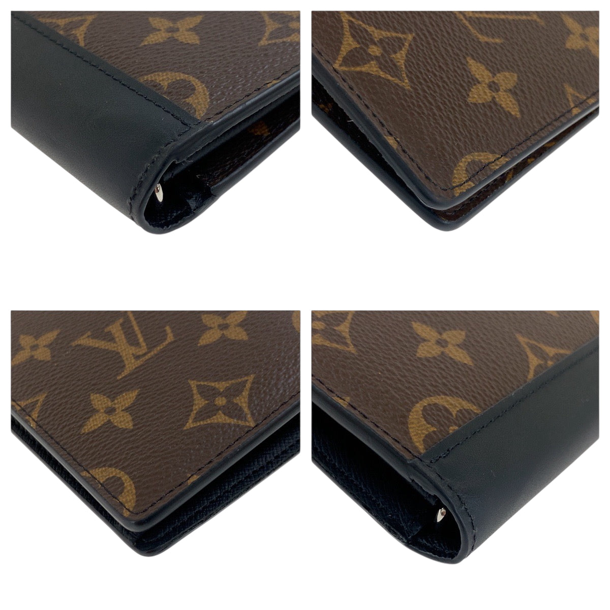 LOUIS VUITTON Long Wallet Purse M69410 PVC Brown Black SilverMetal Long Wallet Purse Monogram Macasa Portefeuille Braza mens Used Authentic