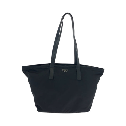 PRADA Tote Bag Nylon Black SilverMetal Test Triangle With logo
