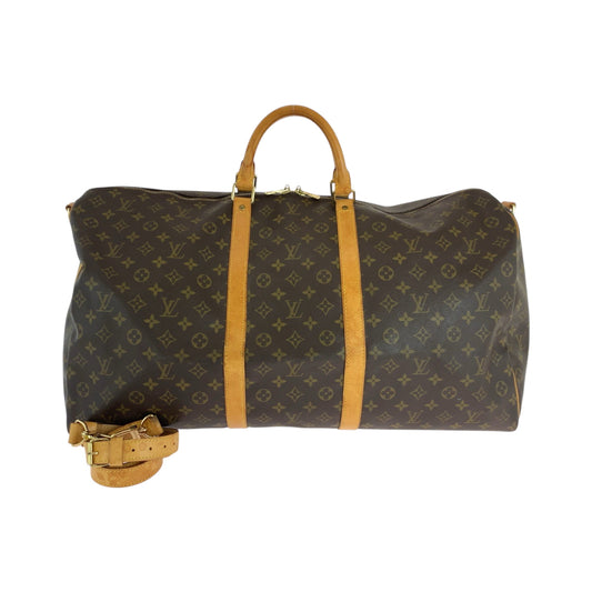LOUIS VUITTON Shoulder Bag M41412 PVC Brown Gold Metal Shoulder Bag Boston Duffel bag 2way Monogram Keepall 60 bandouliere Women Used Authentic