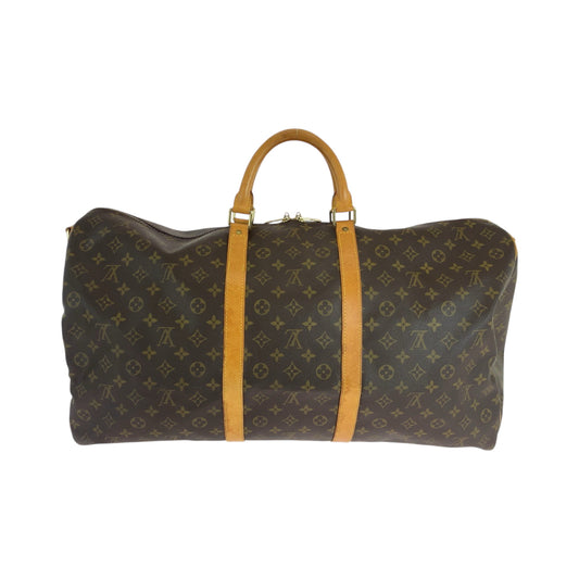 LOUIS VUITTON Shoulder Bag M41412 PVC Brown Gold Metal Shoulder Bag Boston Duffel bag 2way Monogram Keepall 60 bandouliere Women Used Authentic