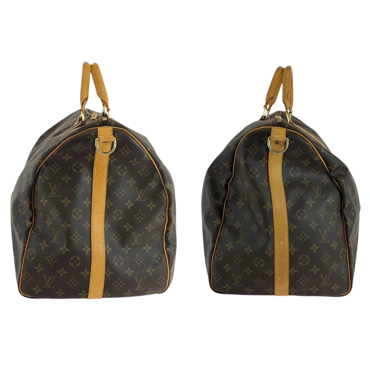 LOUIS VUITTON Shoulder Bag M41412 PVC Brown Gold Metal Shoulder Bag Boston Duffel bag 2way Monogram Keepall 60 bandouliere Women Used Authentic
